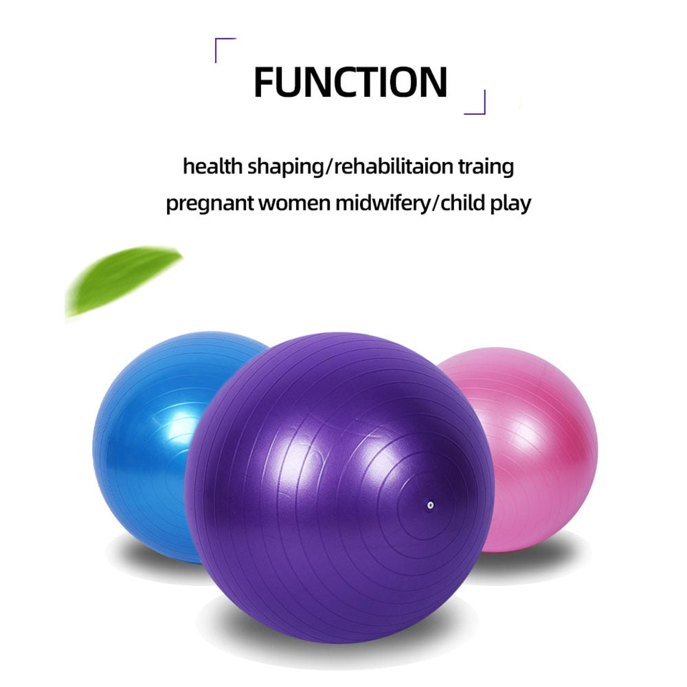 Ultra-Durable PVC Yoga Balance Ball - Glossy, Thickened, Explosion-Proof Fitness Ball for Home Gym, Pilates, and Stability Training - Available in 45cm, 55cm, 65cm, 75cm, 85cm Sizes