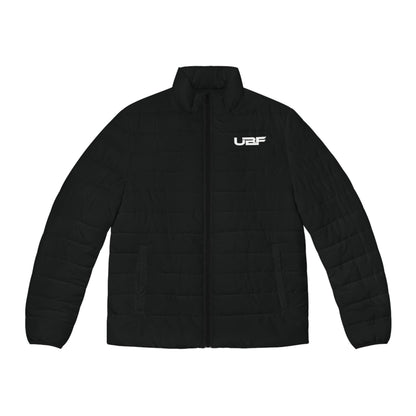 Men's UBF Tiger Puffer Jacket (Black) — Quilted Beast-Back Print