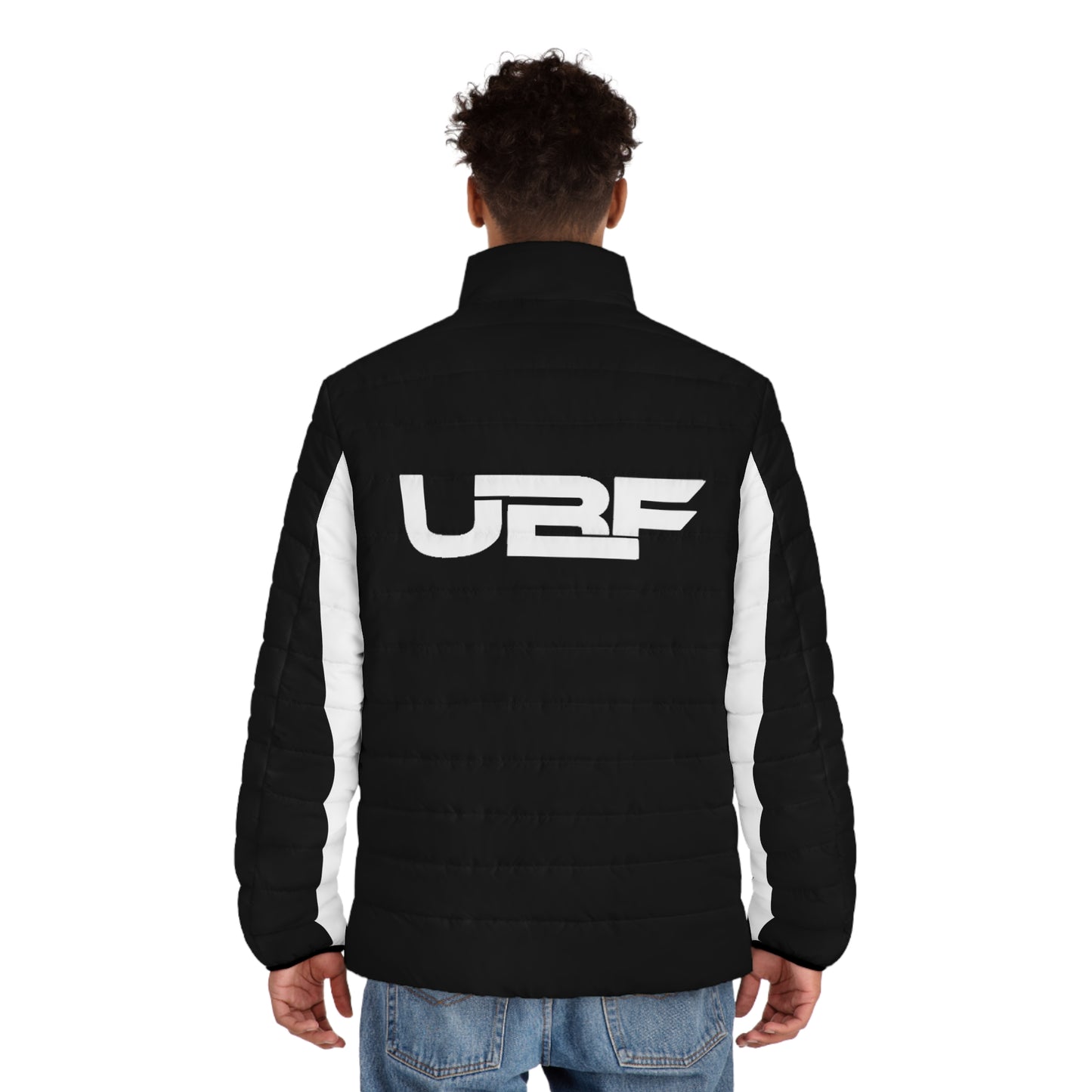 Men's Puffer Jacket — All-Over Print Quilted Winter Coat