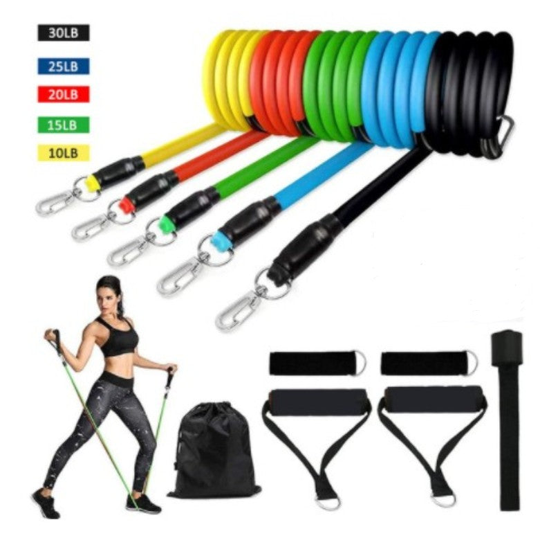 Complete Home Workout Resistance Band Kit - Versatile Exercise Set with Door Anchor, Leg & Ankle Straps for Full-Body Training, Physical Therapy & Fitness