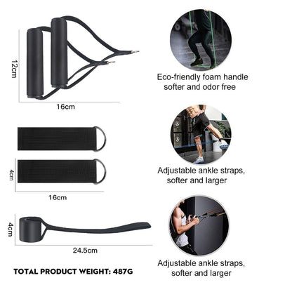 Complete Home Workout Resistance Band Kit - Versatile Exercise Set with Door Anchor, Leg & Ankle Straps for Full-Body Training, Physical Therapy & Fitness