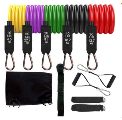 Complete Home Workout Resistance Band Kit - Versatile Exercise Set with Door Anchor, Leg & Ankle Straps for Full-Body Training, Physical Therapy & Fitness