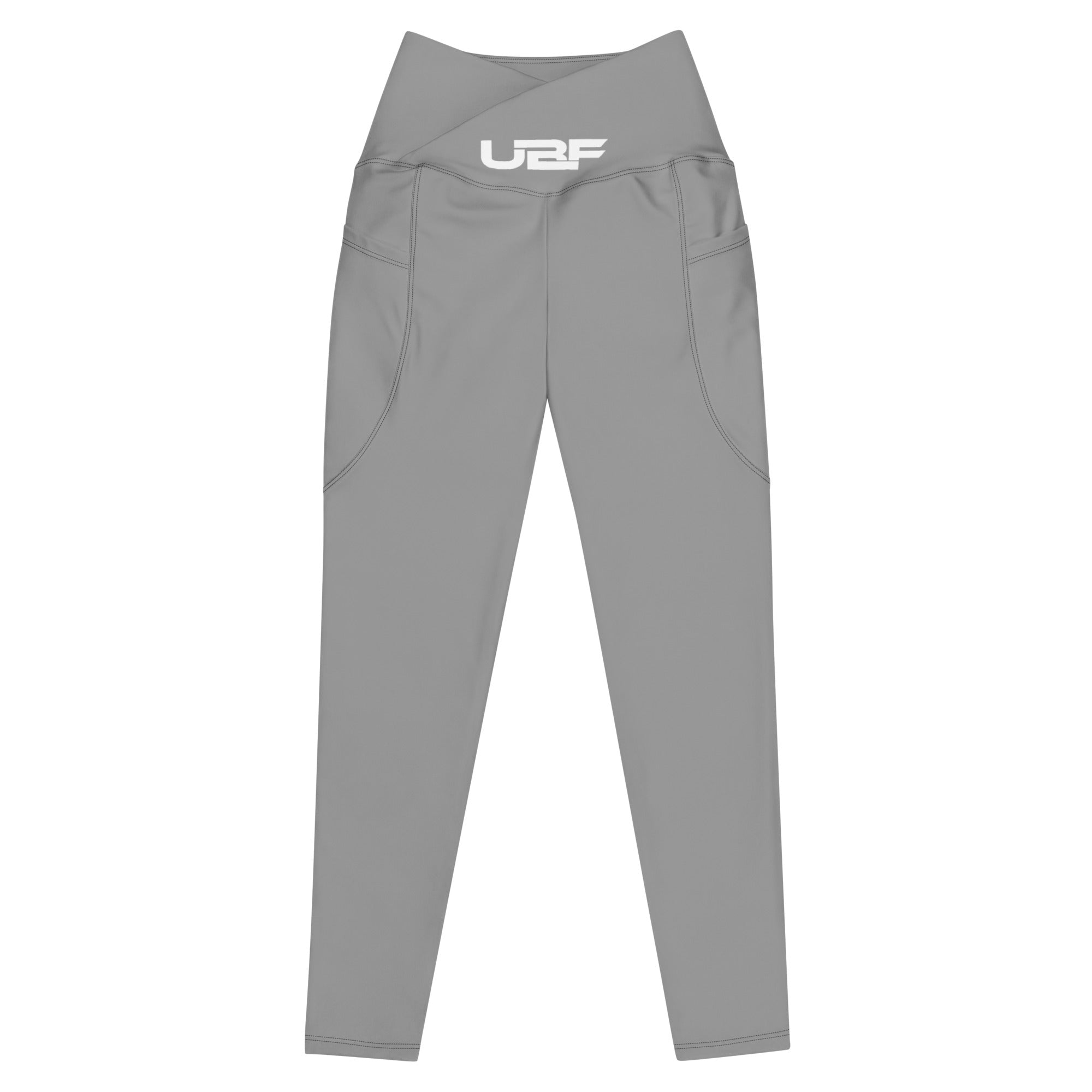 White UBF  Grey Crossover leggings with pockets