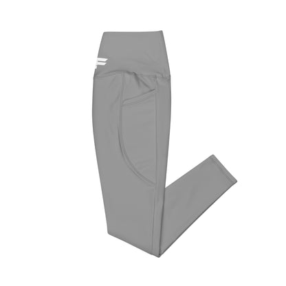 White UBF  Grey Crossover leggings with pockets