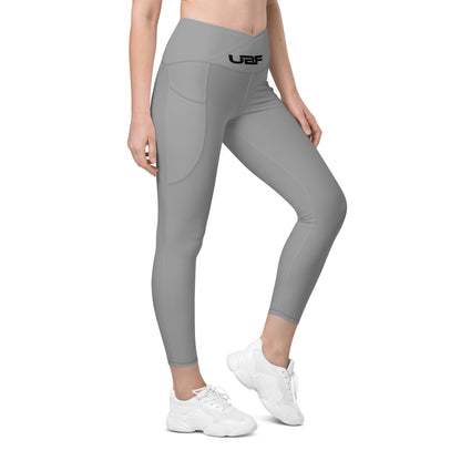 Black UBF Grey Crossover leggings with pockets