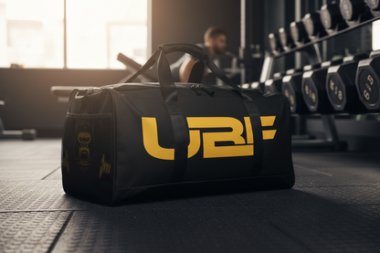 UBF Gold Logo Duffle Bag — Gym & Travel Bag with Shoulder Strap