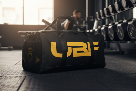 UBF Gold Logo Duffle Bag — Gym & Travel Bag with Shoulder Strap