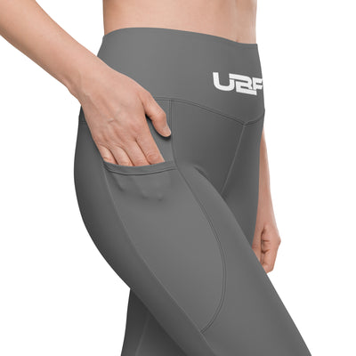 White UBF Grey Leggings with pockets
