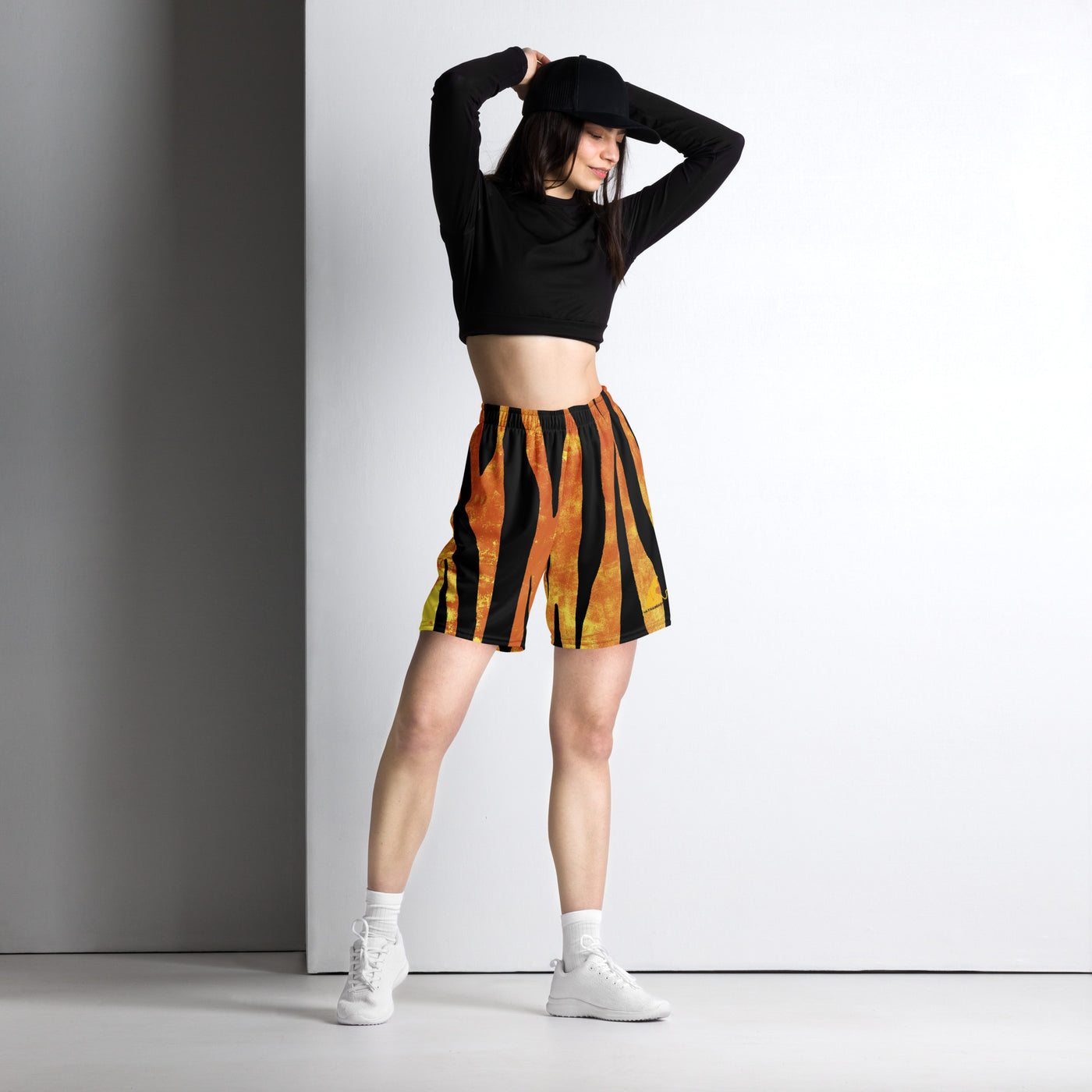 Women’s “striped Tiger” mesh shorts
