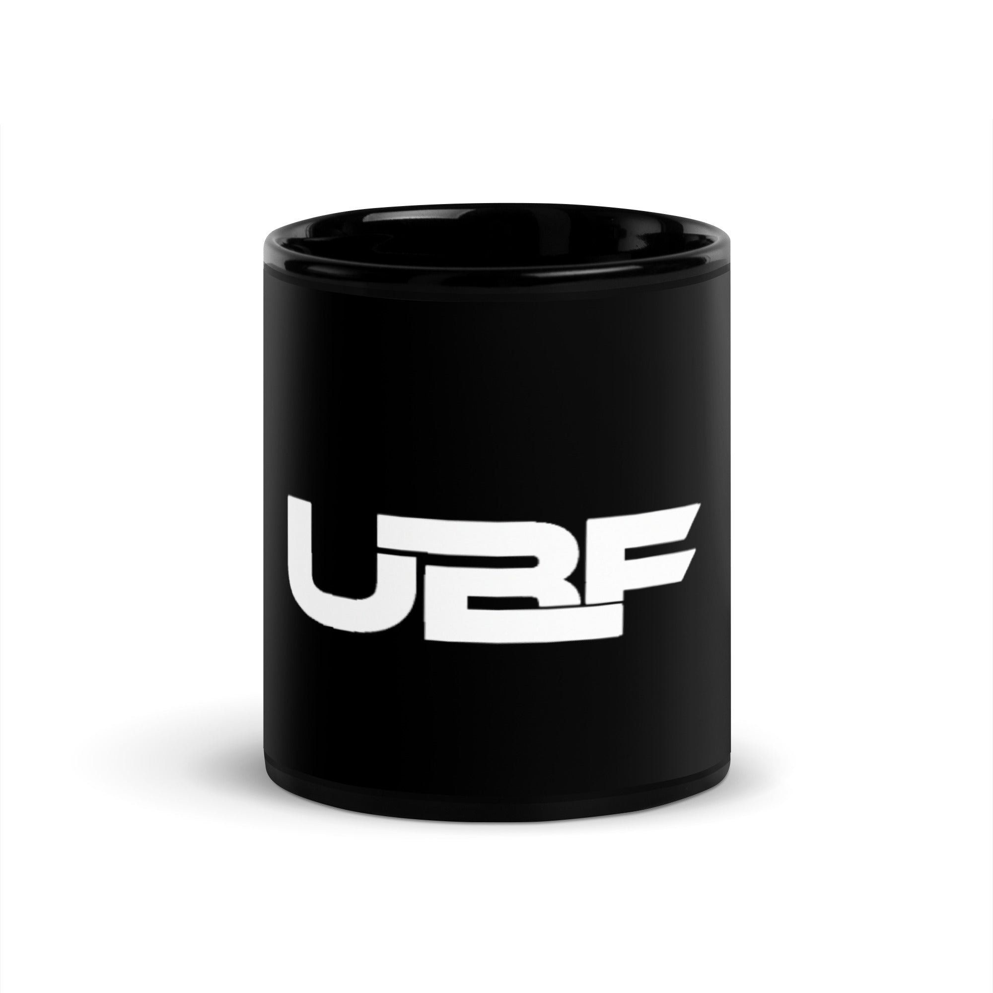 Black Glossy Mug with white UBF