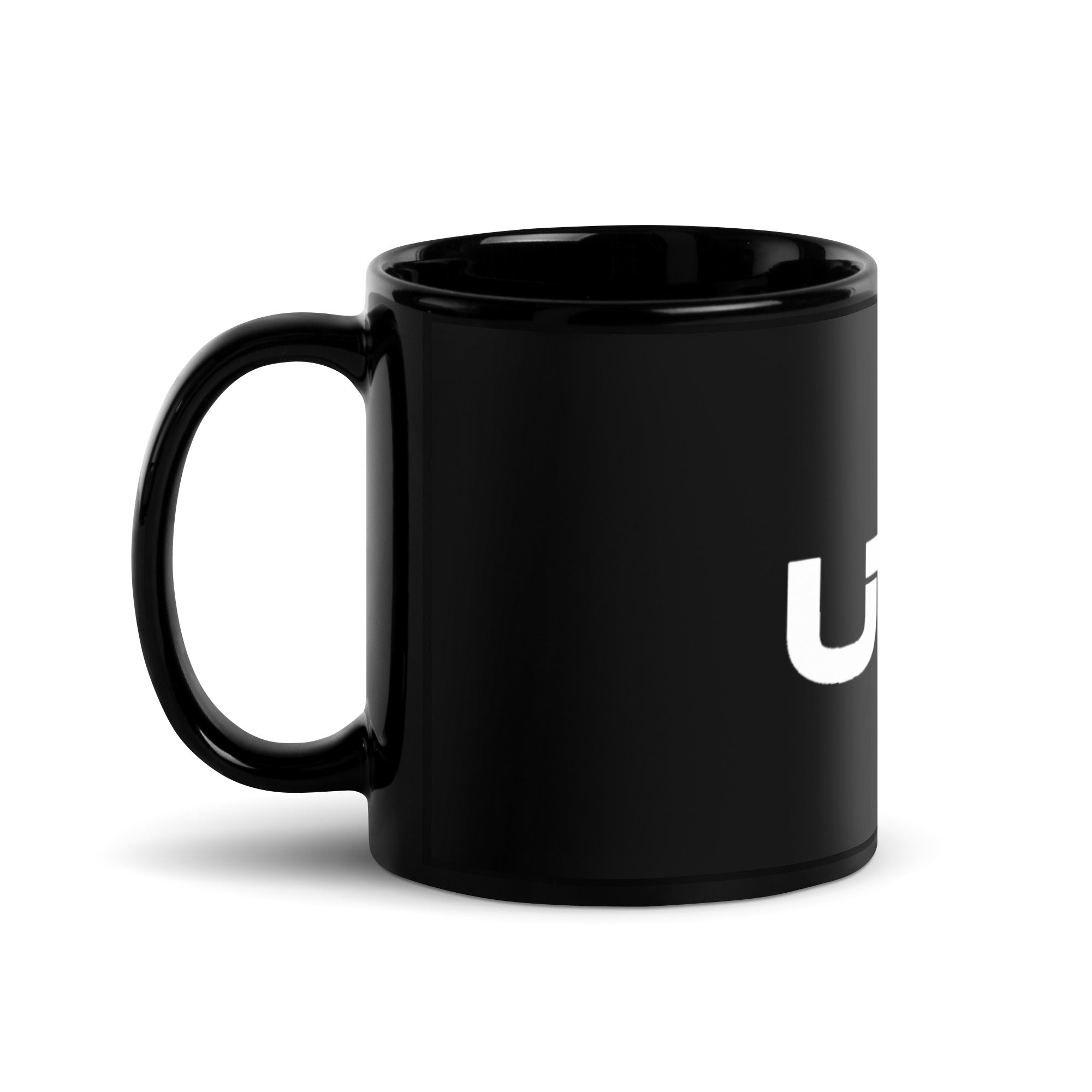 Black Glossy Mug with white UBF