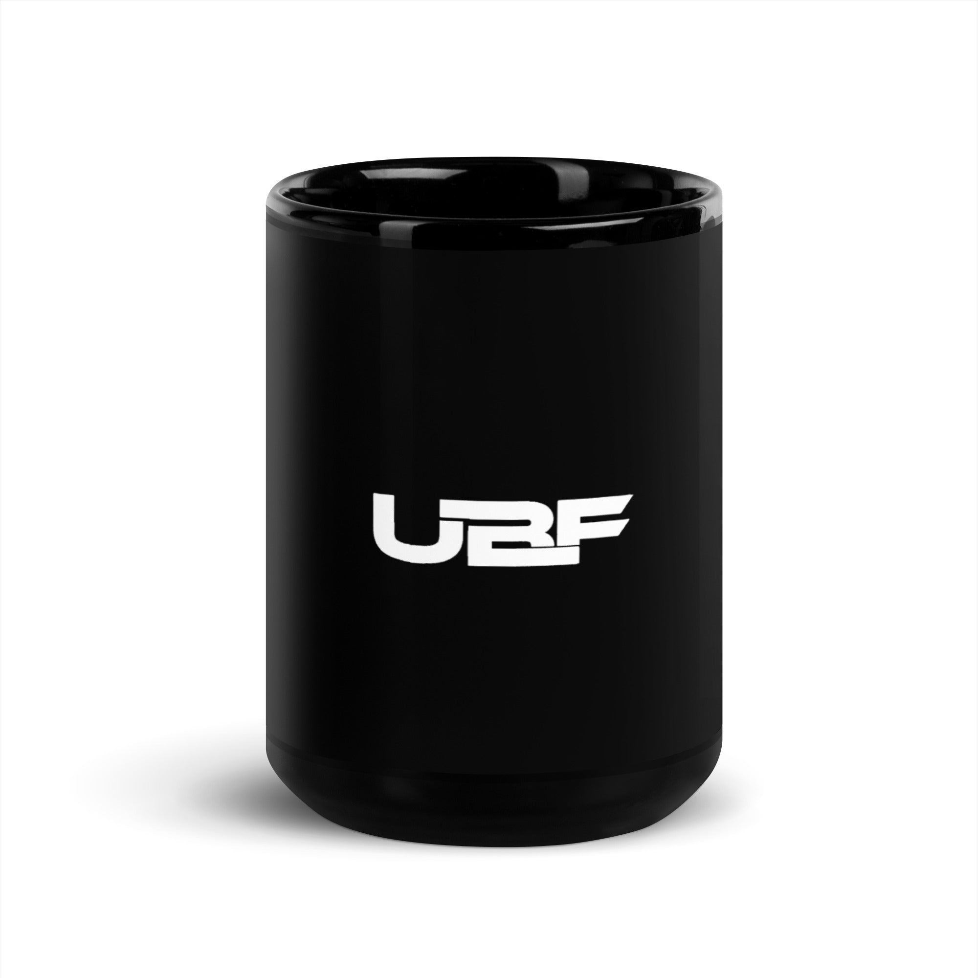 Black Glossy Mug with white UBF