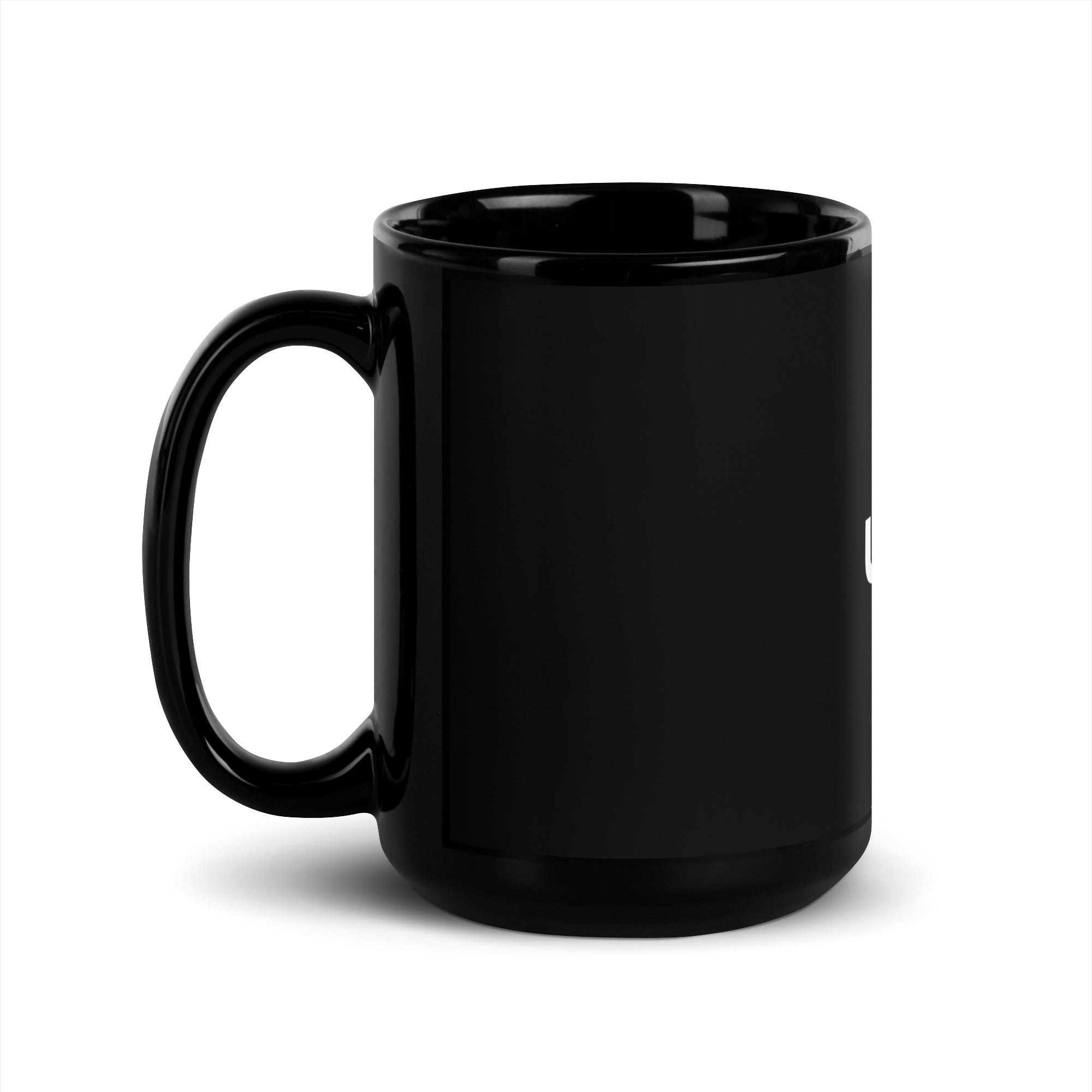 Black Glossy Mug with white UBF