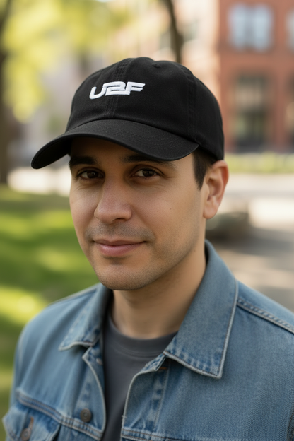 UBF Dad Hat (White Logo) — Unisex Low-Profile Embroidered Cotton Cap