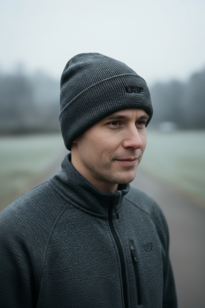 UBF Cuffed Beanie (Black Logo) — Unisex Soft Acrylic Ribbed Beanie