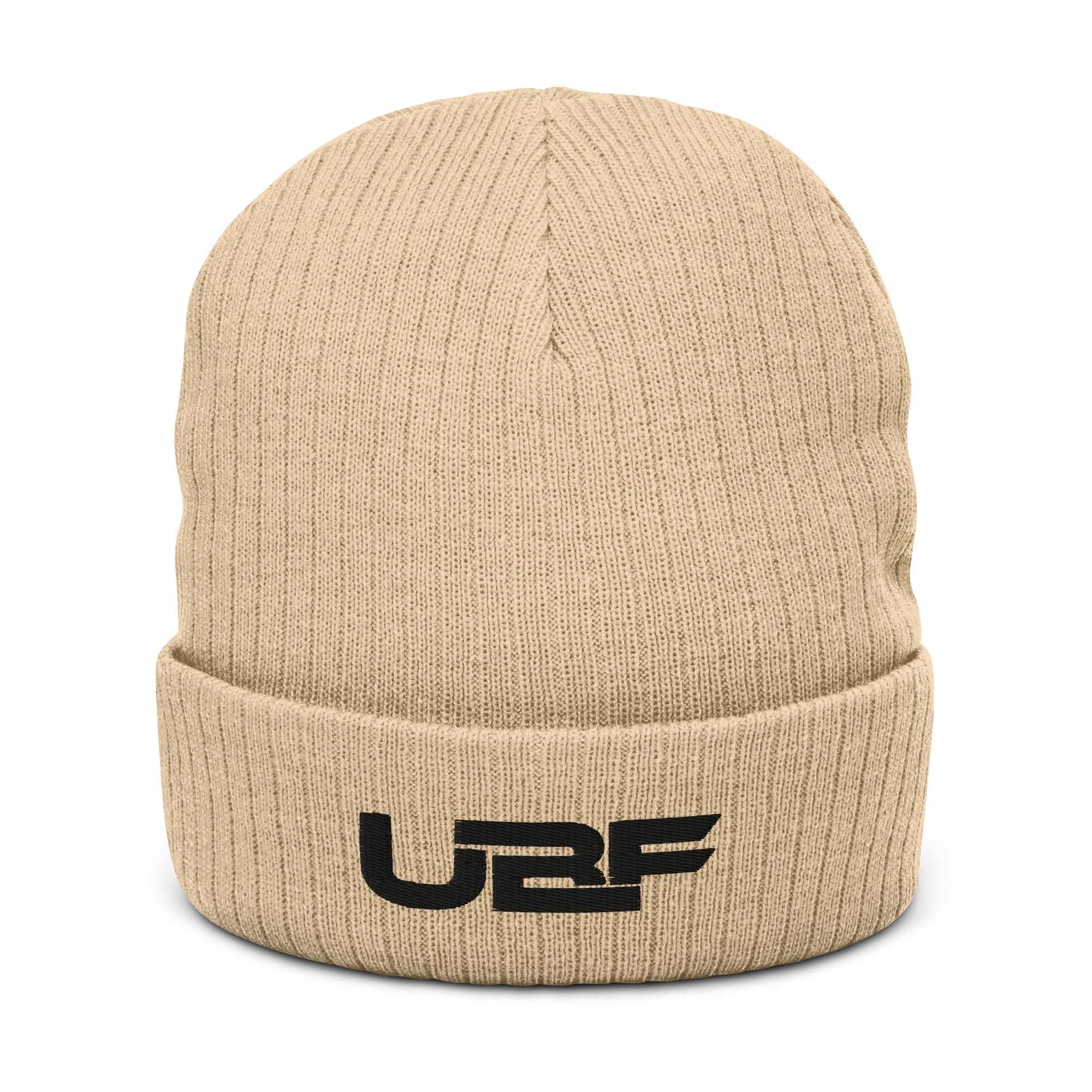 Black UBF Ribbed knit beanie