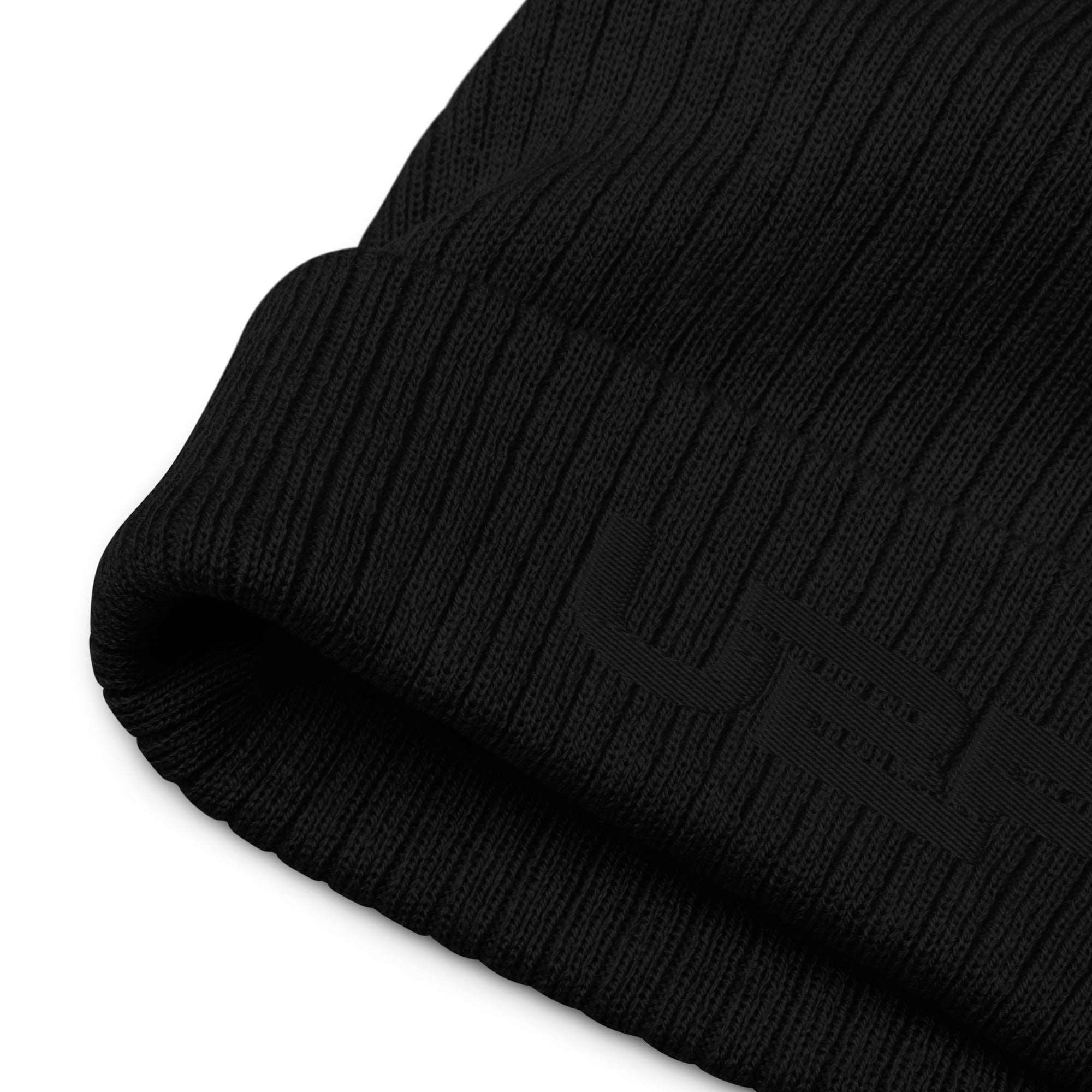 Black UBF Ribbed knit beanie