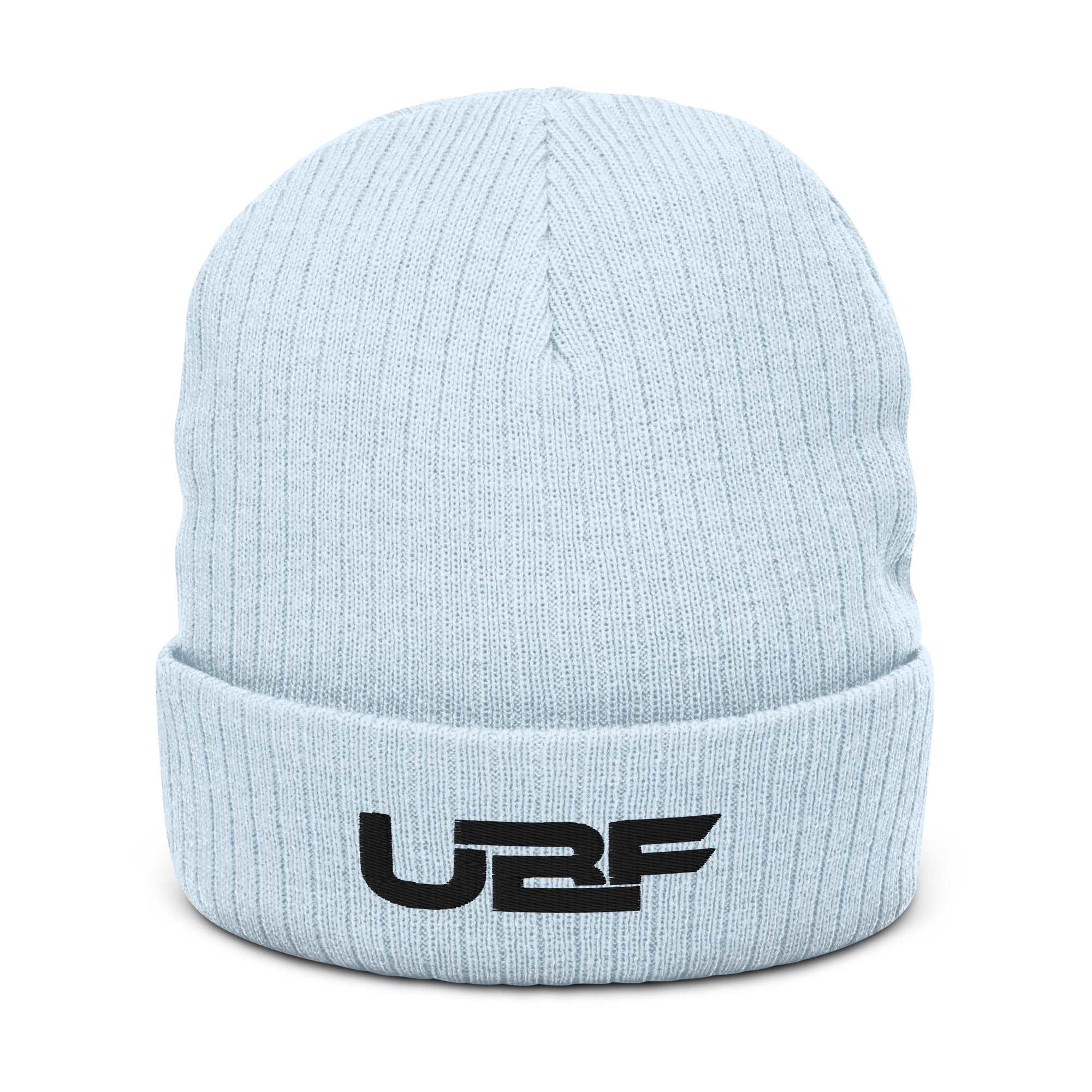 Black UBF Ribbed knit beanie