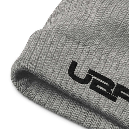 Black UBF Ribbed knit beanie