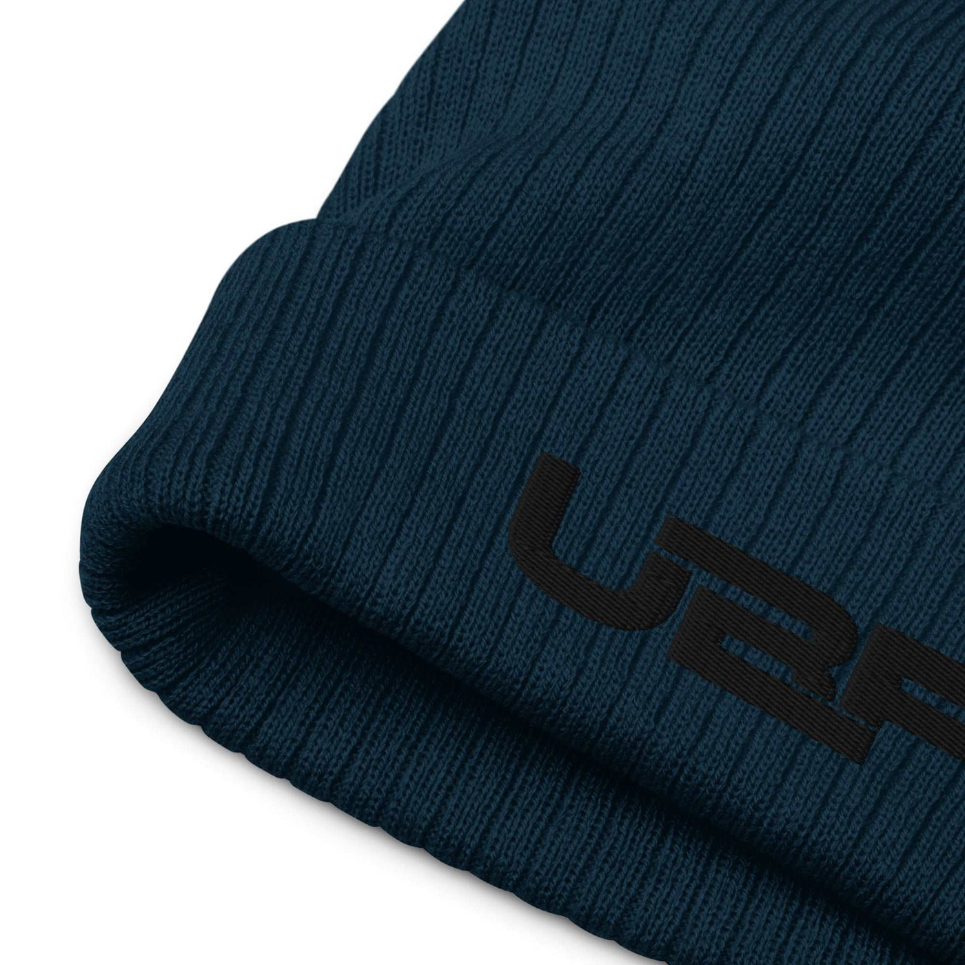 Black UBF Ribbed knit beanie