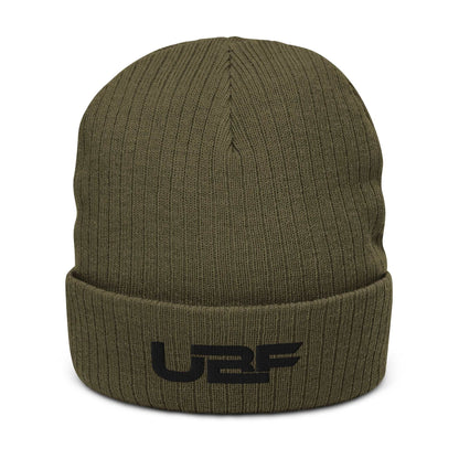 Black UBF Ribbed knit beanie