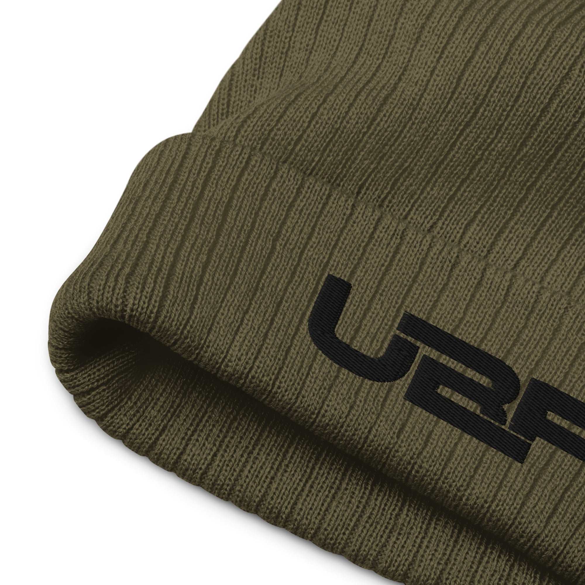 Black UBF Ribbed knit beanie