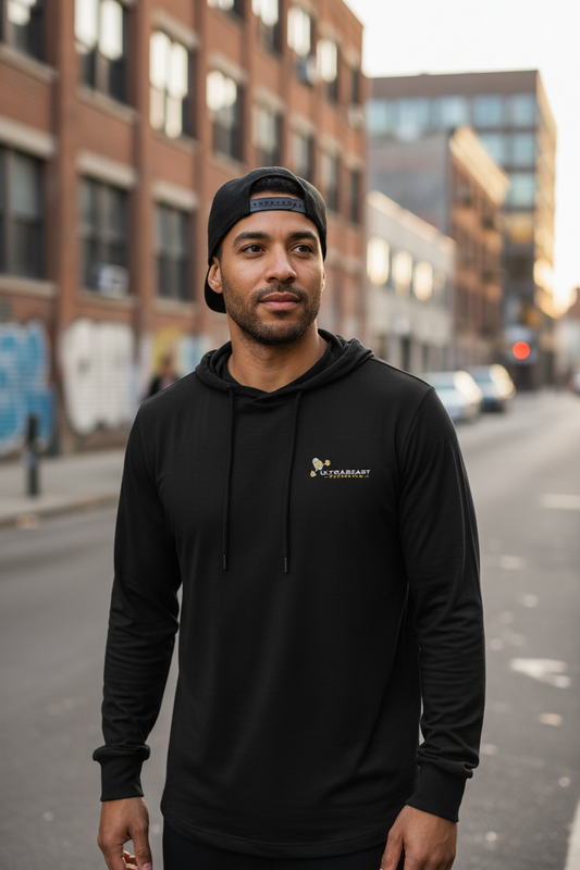 Men's UBF Hooded Long-Sleeve Tee — Lightweight Layering Hoodie Shirt
