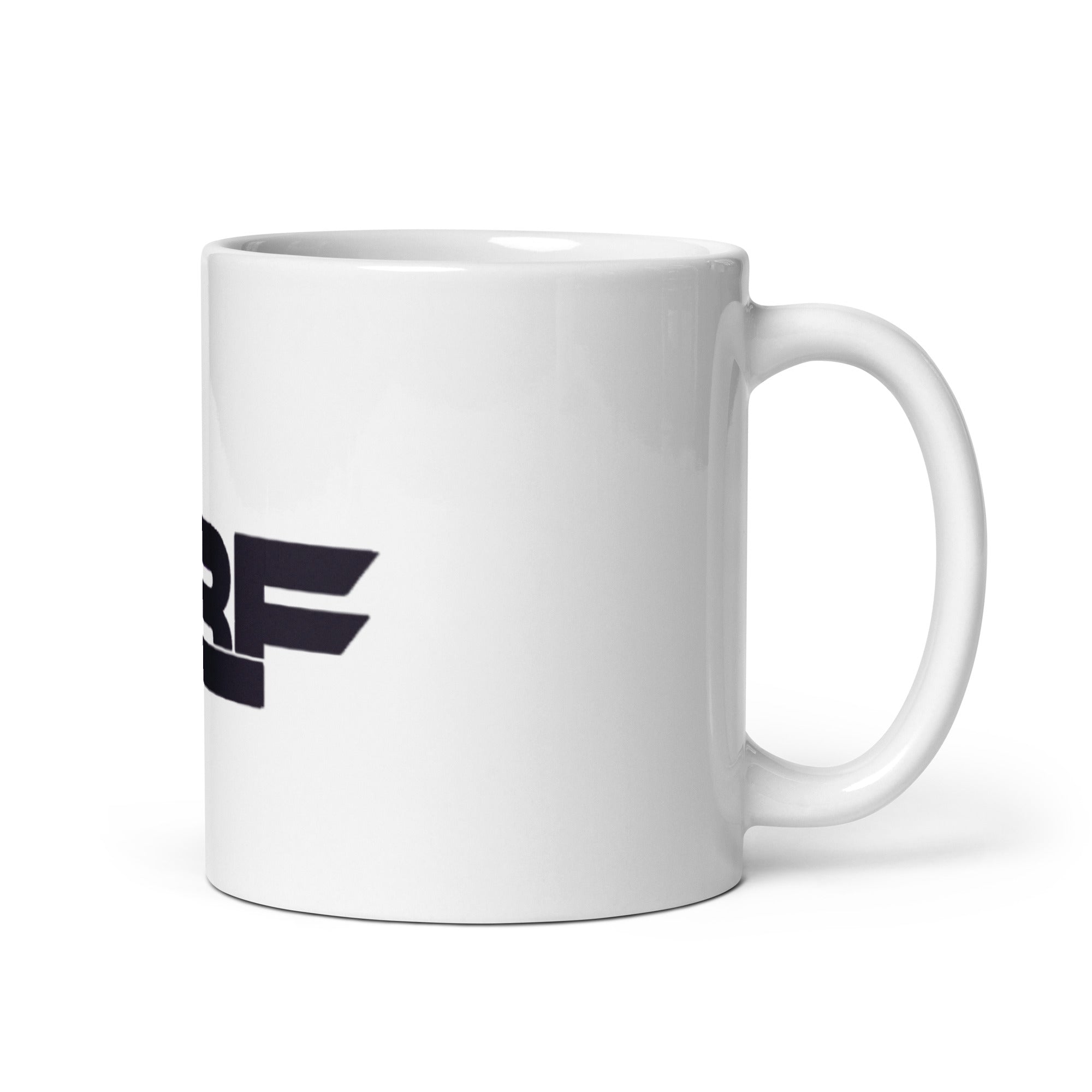 White glossy mug with Black UBF