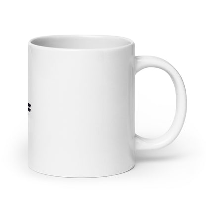 White glossy mug with Black UBF