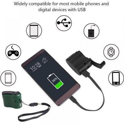 USB Phone Emergency Charger For Camping Hiking Outdoors.