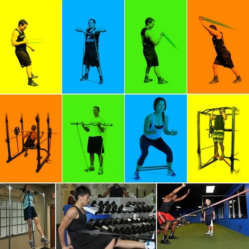 Resistance bands for strength training.
