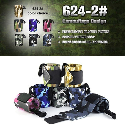 1 Pair  Camouflage nylon Weightlifting wristband.