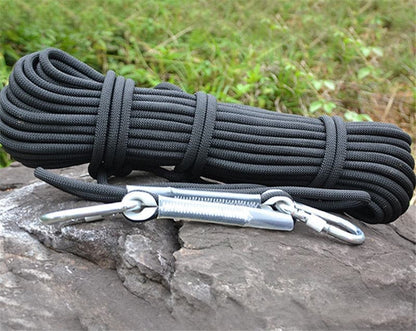 Professional Climbing Cord 12mm Diameter Length 10-100m 18KN High Strength polypropylene Paracord Safety Rope with 2pcs Buckle.