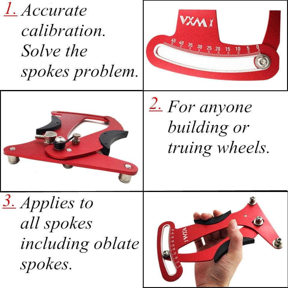 Bicycle Spoke Tension Meter Measures  Tension For Building/Truing Wheels  Repair Tools.