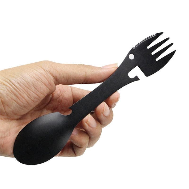 Multifunctional Camping Cookware Spoon Fork Bottle Opener  all in 1.