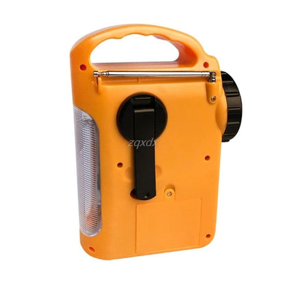 Outdoor Emergency Hand Crank Solar Dynamo AM/FM Radios Power Bank with LED Lamp.