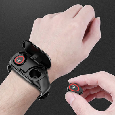 AI Smart Watch With Bluetooth Earphone Heart Rate Monitor Smart Wristband.