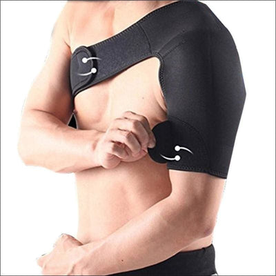 Adjustable Shoulder Support Protective Gear Shoulder Pad Belt for Sports (Black).