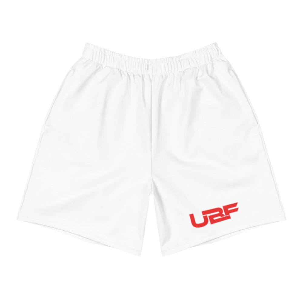 Men's Red and white Athletic Long Shorts.
