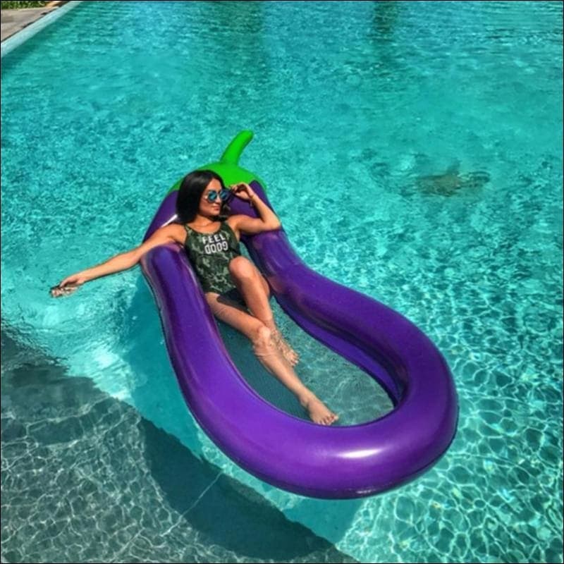 Inflatable eggplant Pool Floats.