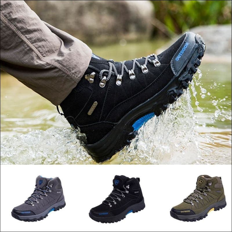 Men Outdoor Shoes Casual Lace-up Comfortable Running Mountaineering Shoes.