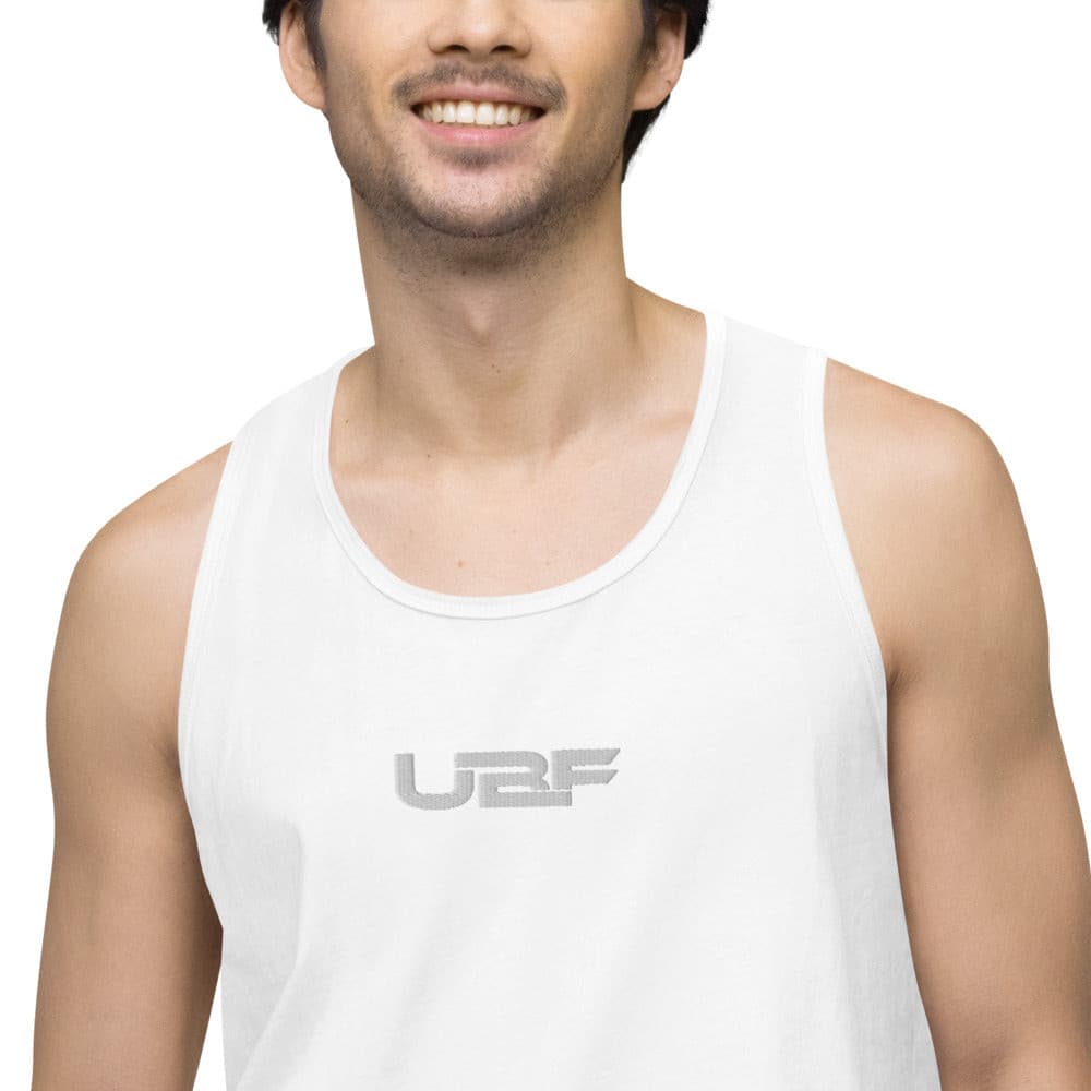 Embroidered Men’s premium UBF tank top.