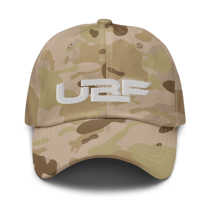 White UBF Multicam dad hat