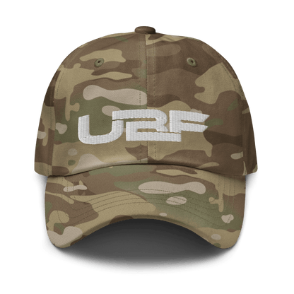 White UBF Multicam dad hat