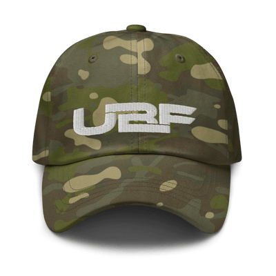 White UBF Multicam dad hat