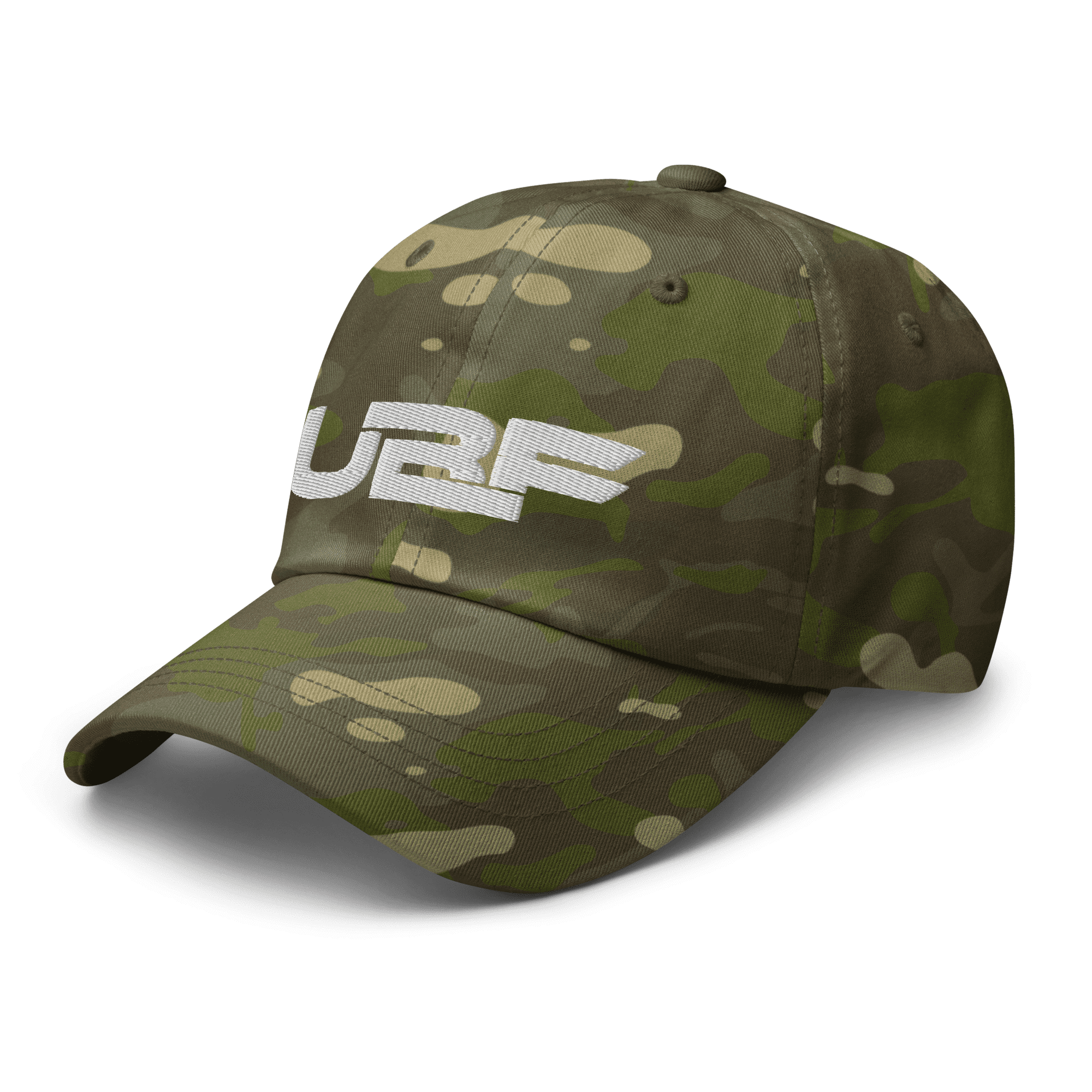 White UBF Multicam dad hat