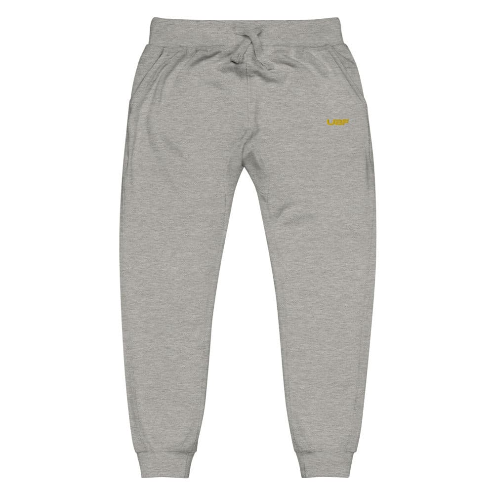 Mens Gold UBF fleece sweatpants.