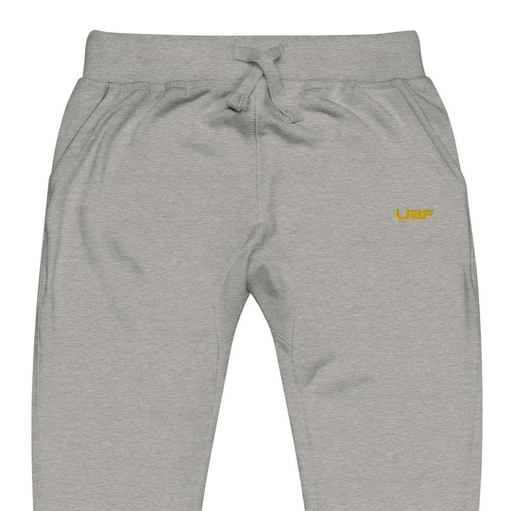 Mens Gold UBF fleece sweatpants.