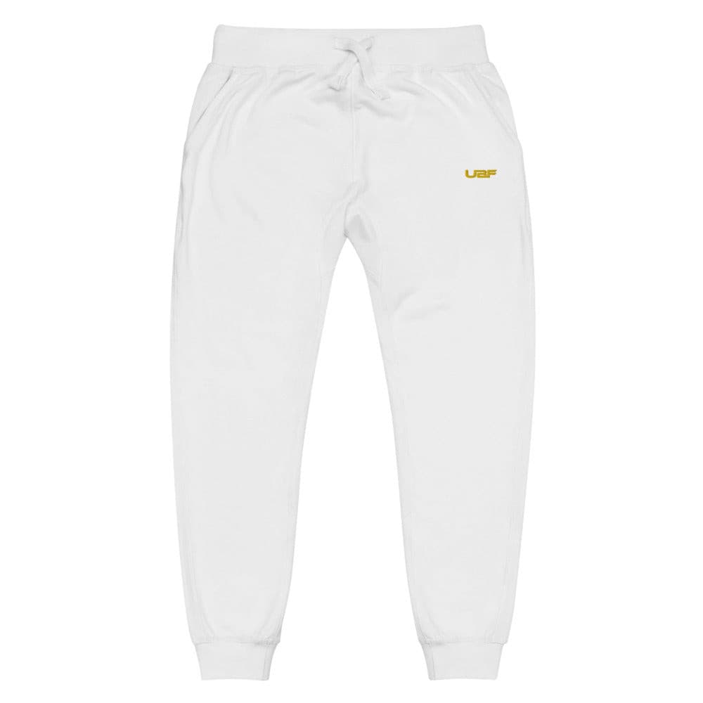 Mens Gold UBF fleece sweatpants.