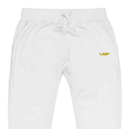 Mens Gold UBF fleece sweatpants.